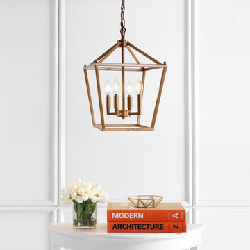 Pagoda Lantern Metal LED Pendant - JONATHAN Y